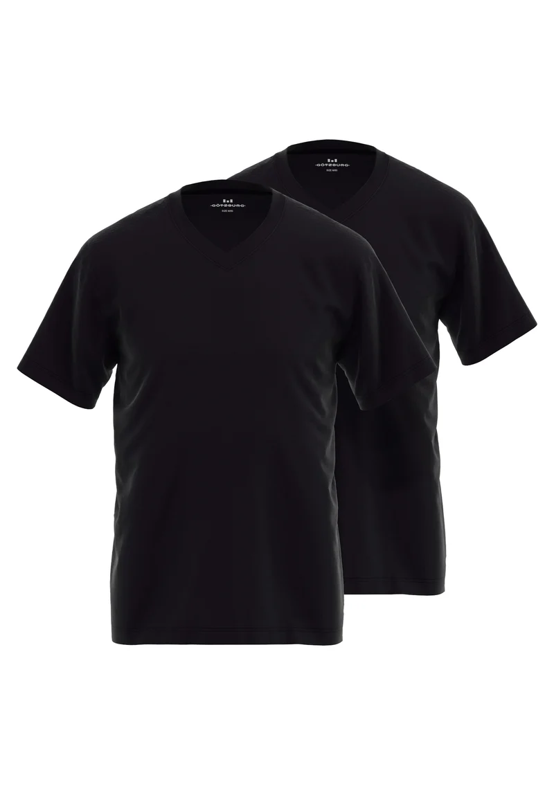 GÖTZBURG Shirt, 1/2, V-Ausschnitt 2er Pack black