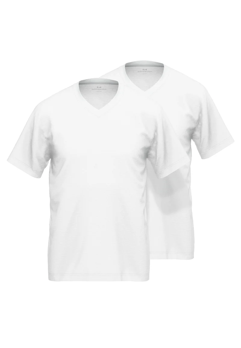 GÖTZBURG Shirt, 1/2, V-Ausschnitt 2er Pack weiss