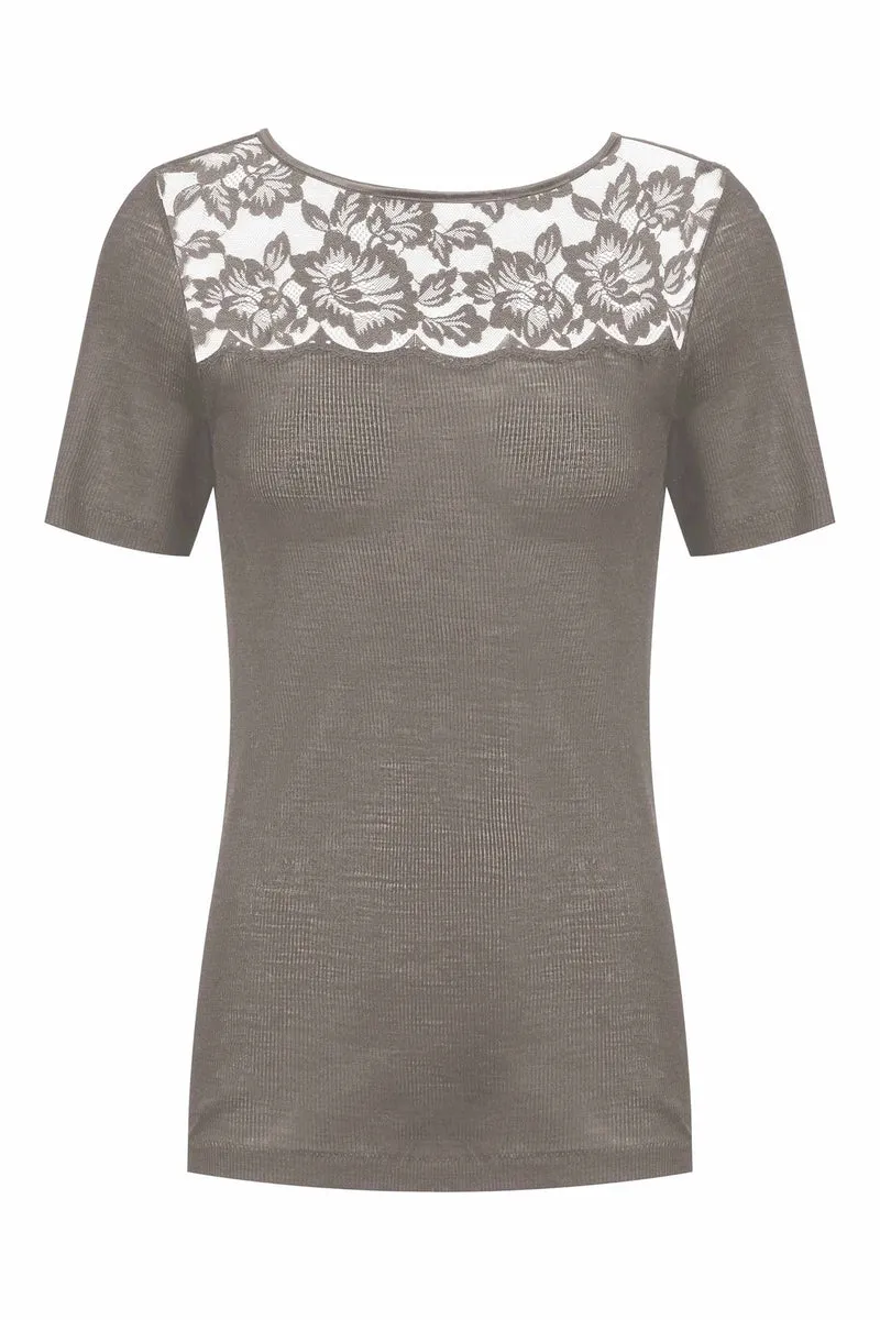T-Shirt mit Spitze, WOOL LOVE