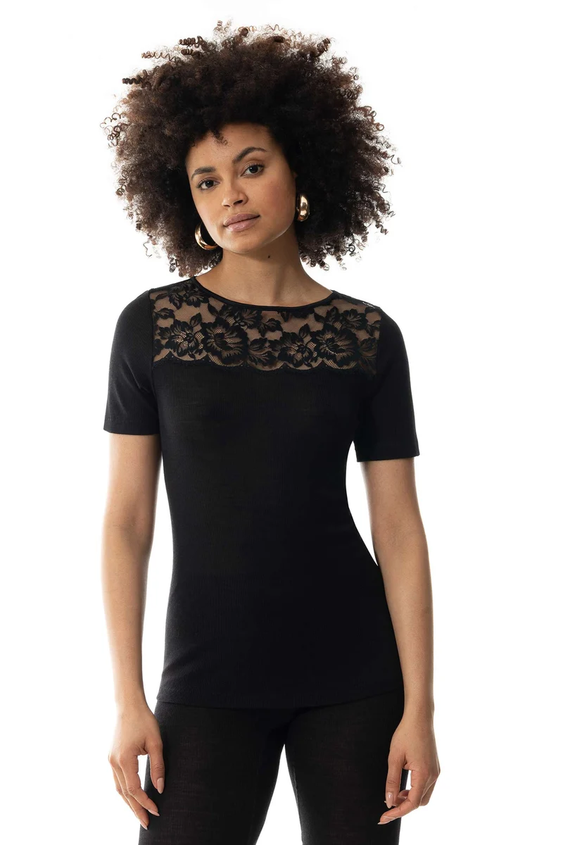 T-Shirt mit Spitze, WOOL LOVE