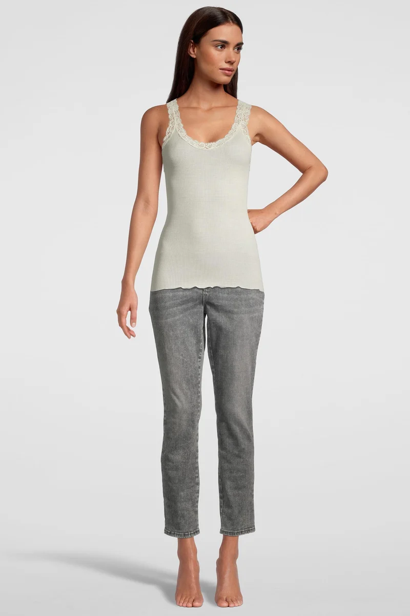 Tank-Top mit Spitze, WOOL AND SILK