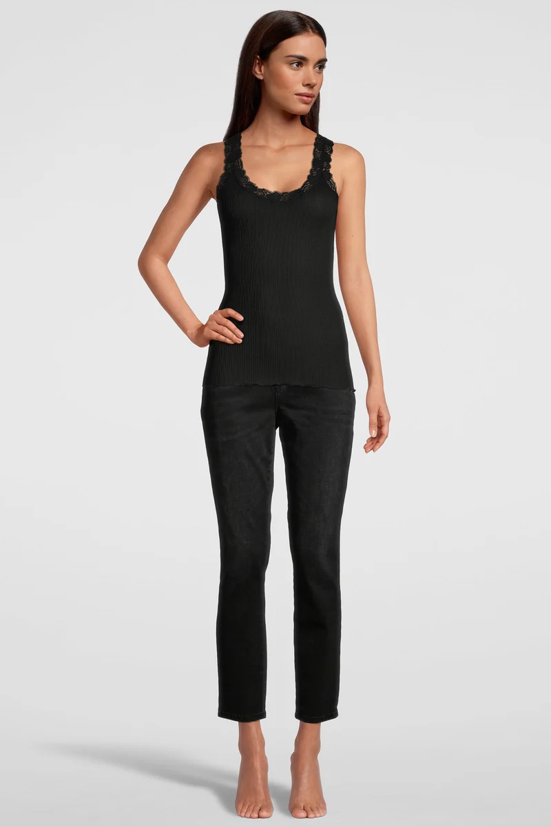 Tank-Top mit Spitze, WOOL AND SILK