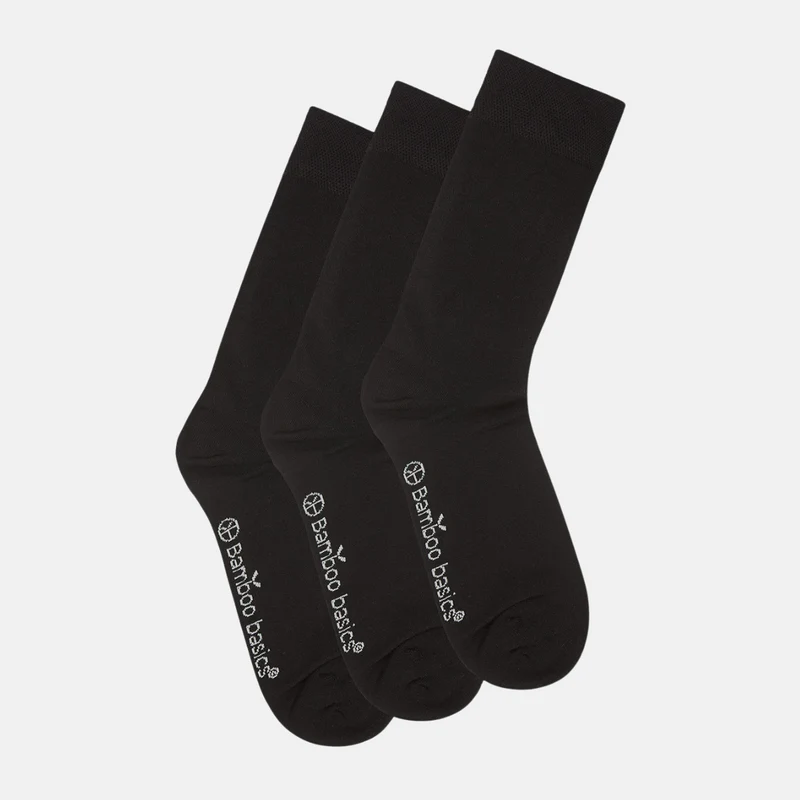 3er Pack Schwarze Bambussocken