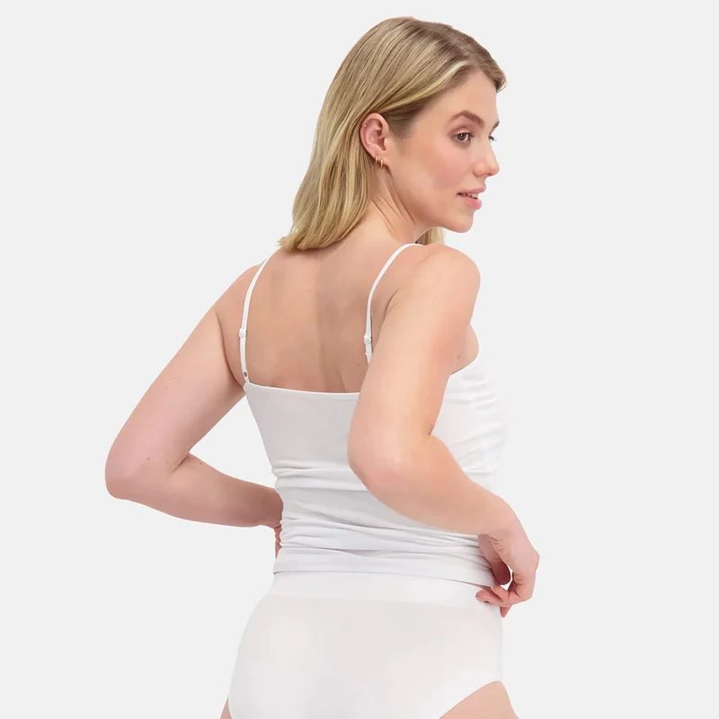 2er Pack Weißes Bambus Tank Top mit dünnen Trägern