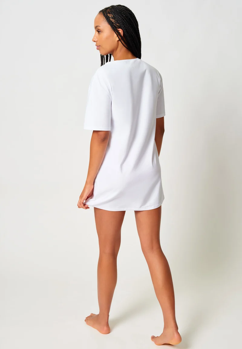 Night In Skiny 02 Sleepshirt short sleeve | white 087255-080500