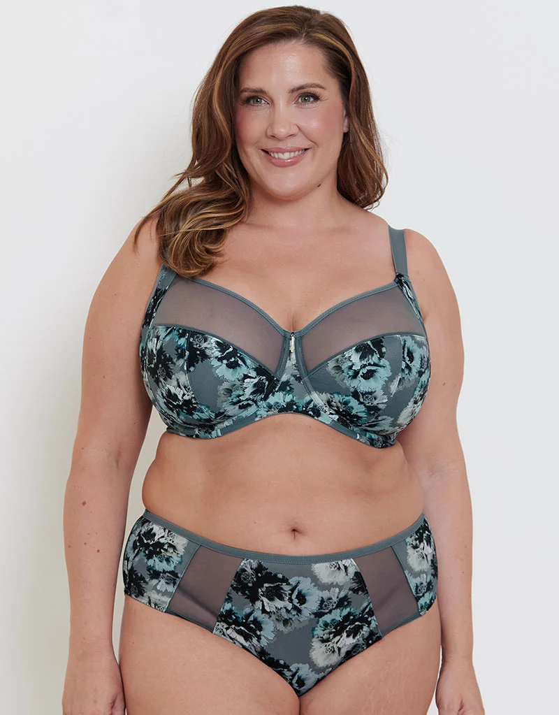 Adella Athena Aura Full Cup Side Support Bra Blue Floral Print