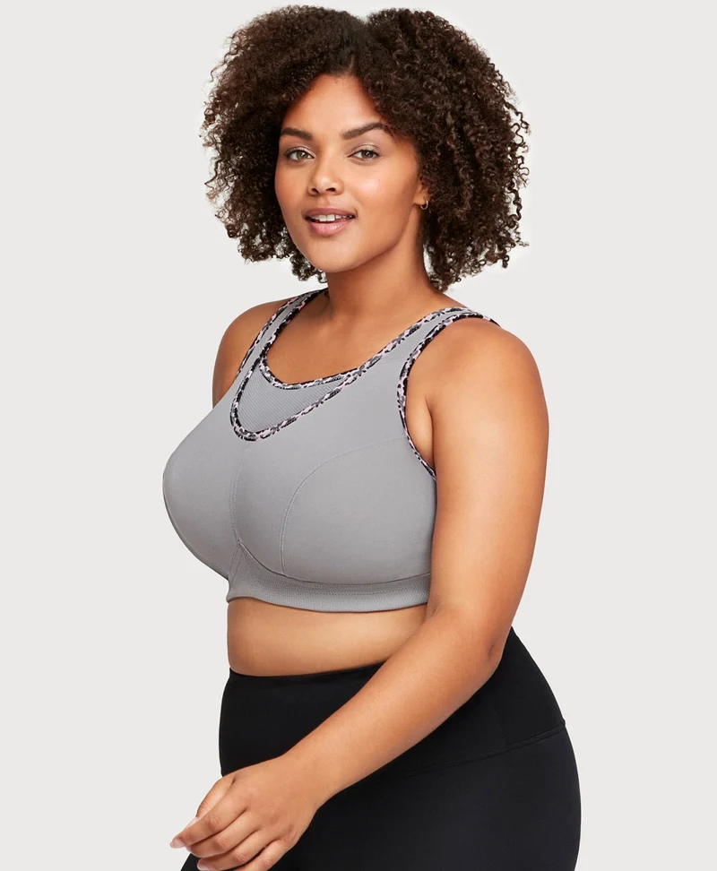 No-Bounce Camisole Sports Bra Soft Gray