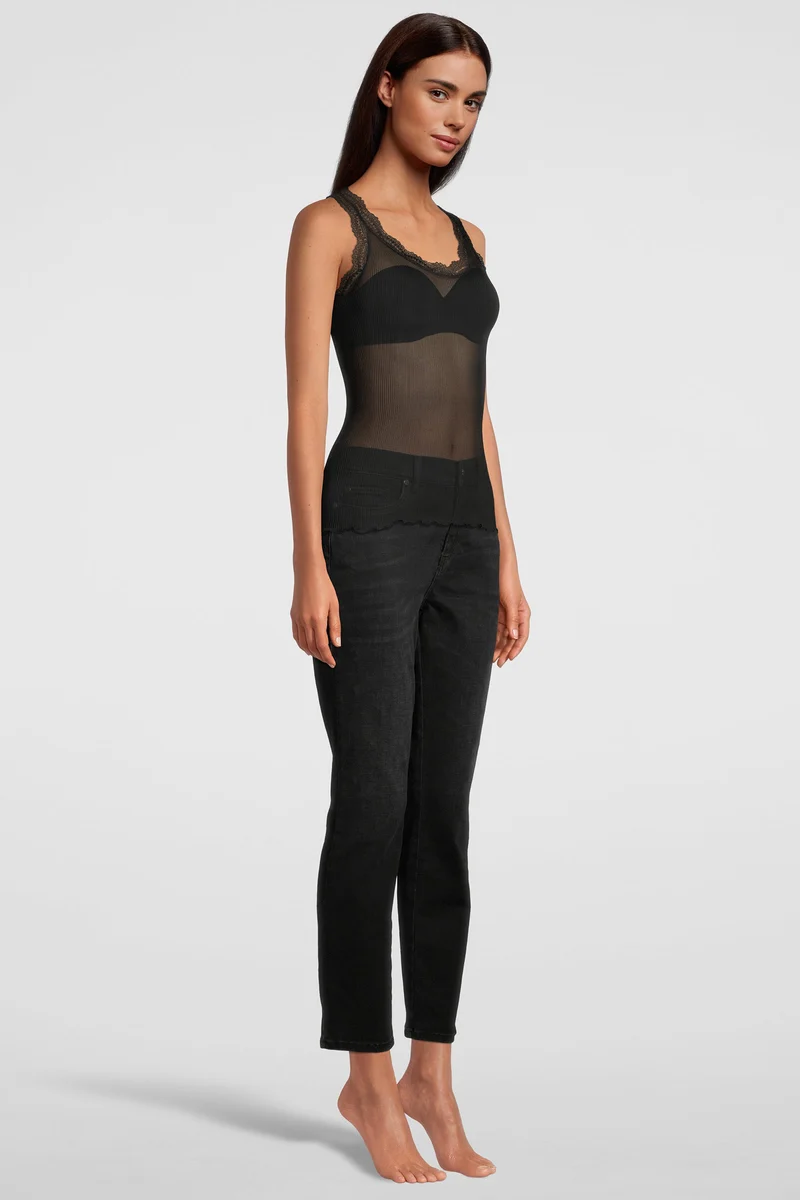 Tank-Top mit „Dentelle de Calais®“-Spitze, PURE SILK