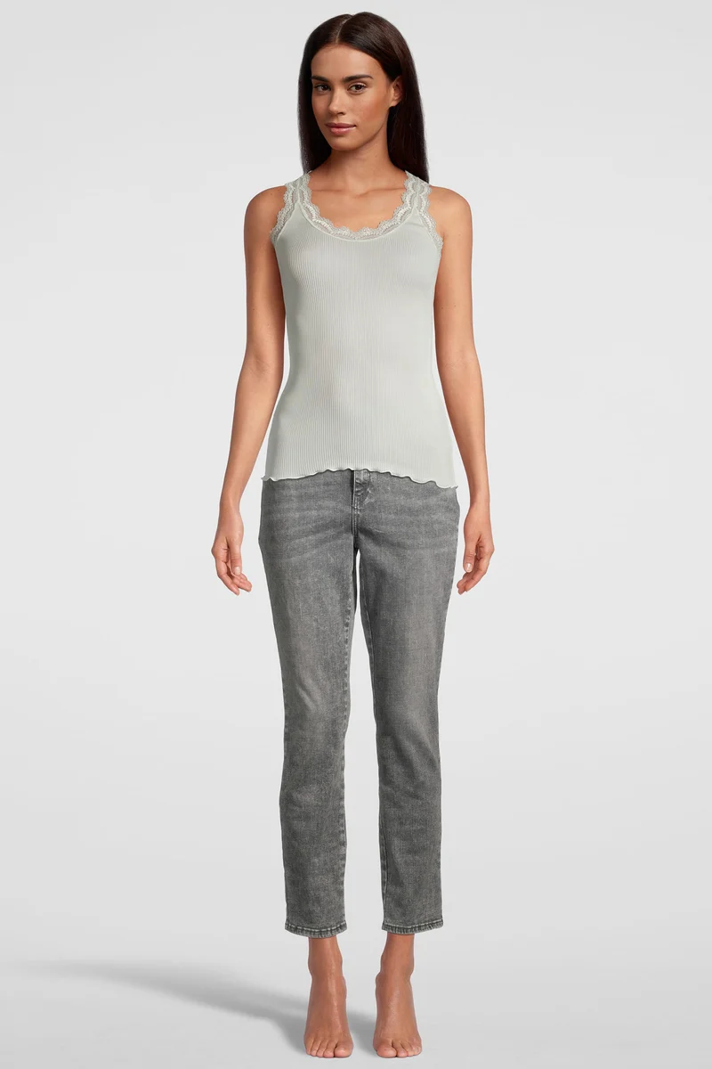 Tank-Top mit „Dentelle de Calais®“-Spitze, PURE SILK