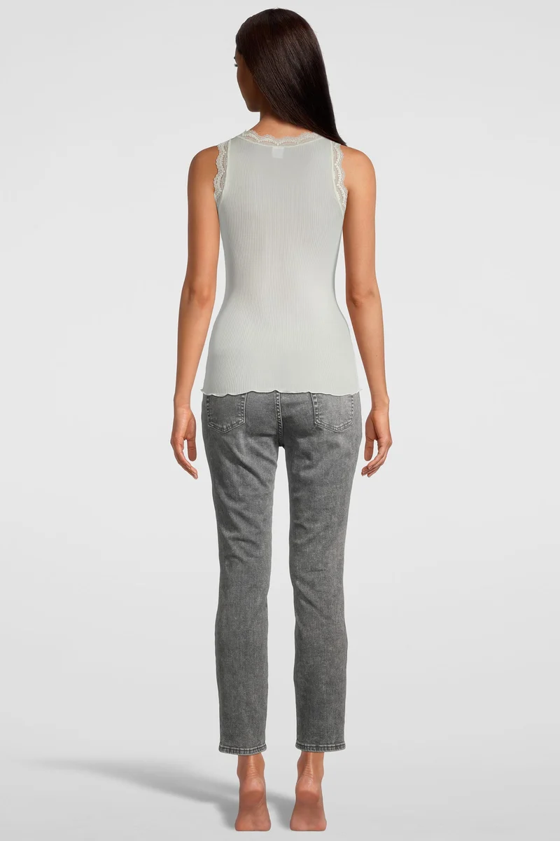 Tank-Top mit „Dentelle de Calais®“-Spitze, PURE SILK