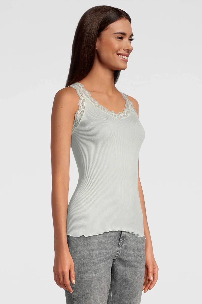 Tank-Top mit „Dentelle de Calais®“-Spitze, PURE SILK