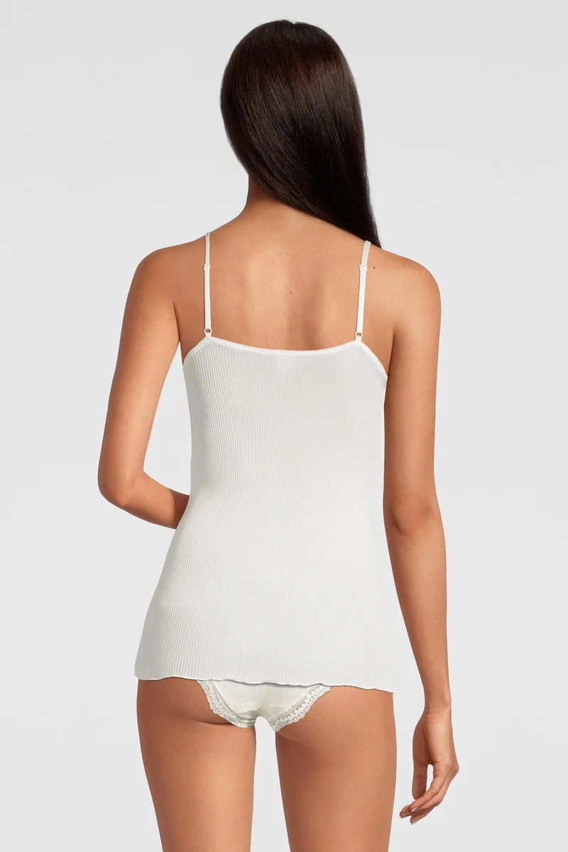 Spaghetti-Top mit BH, PURE SILK