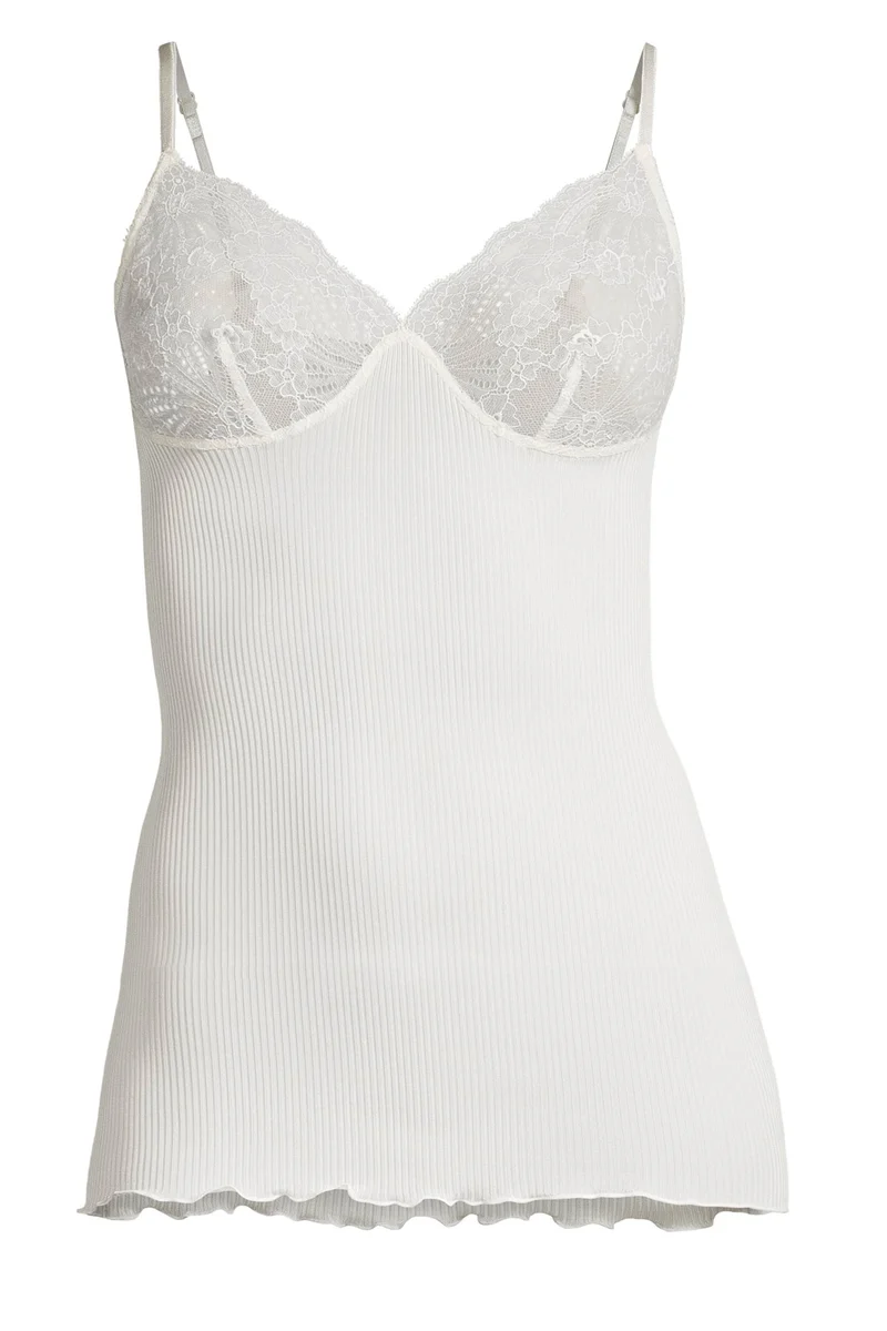Spaghetti-Top mit BH, PURE SILK
