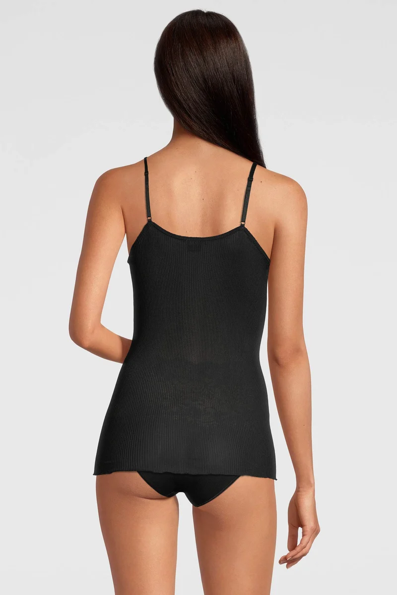 Spaghetti-Top mit BH, PURE SILK