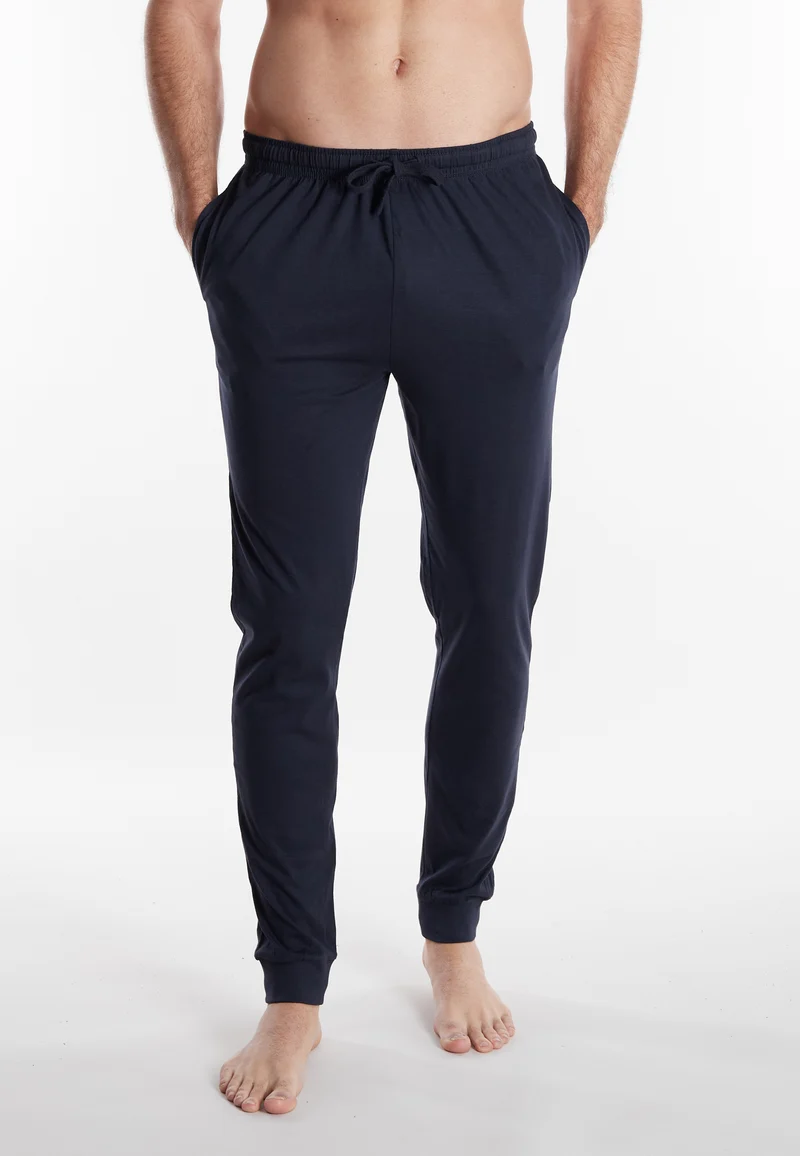 TOM TAILOR Pyjama Hose blau-dunkel-uni