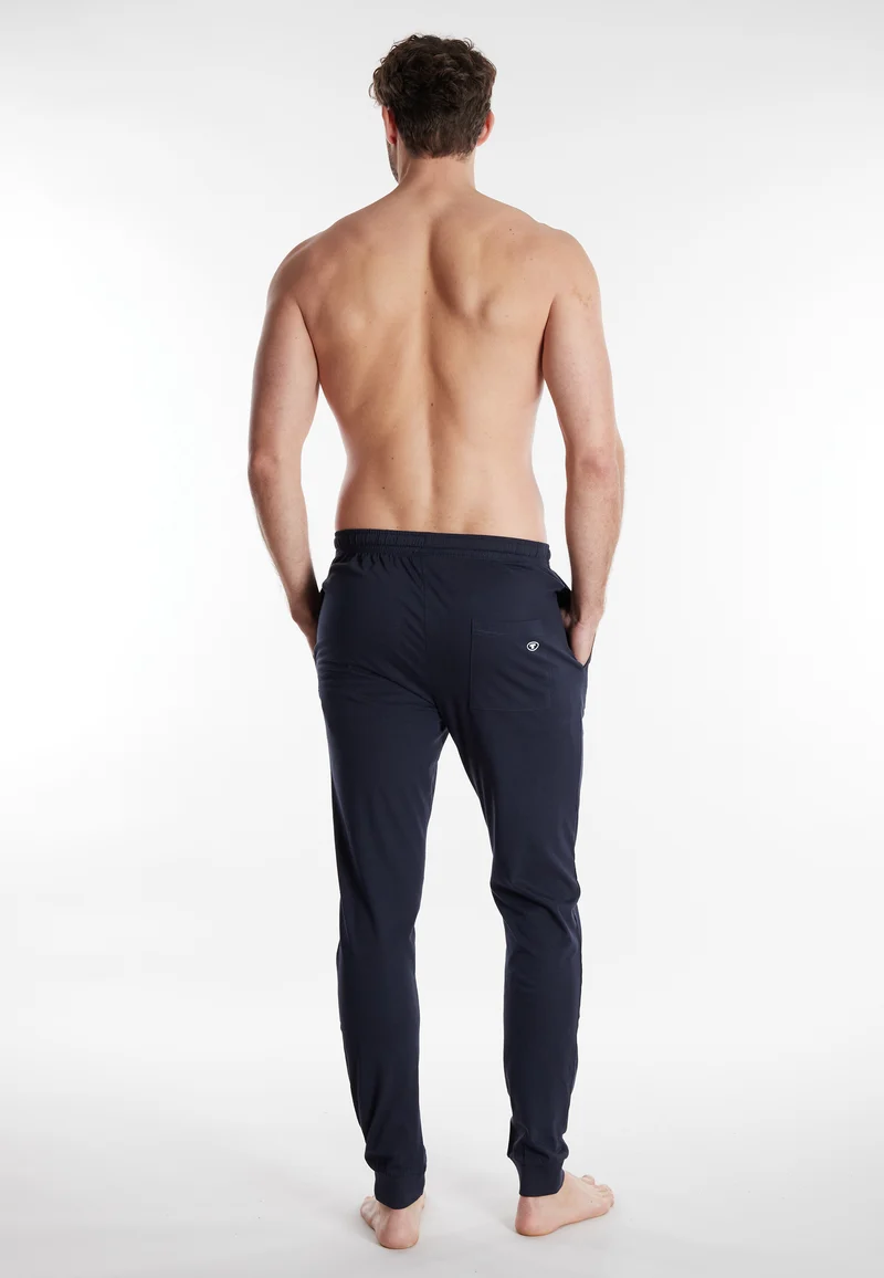 TOM TAILOR Pyjama Hose blau-dunkel-uni