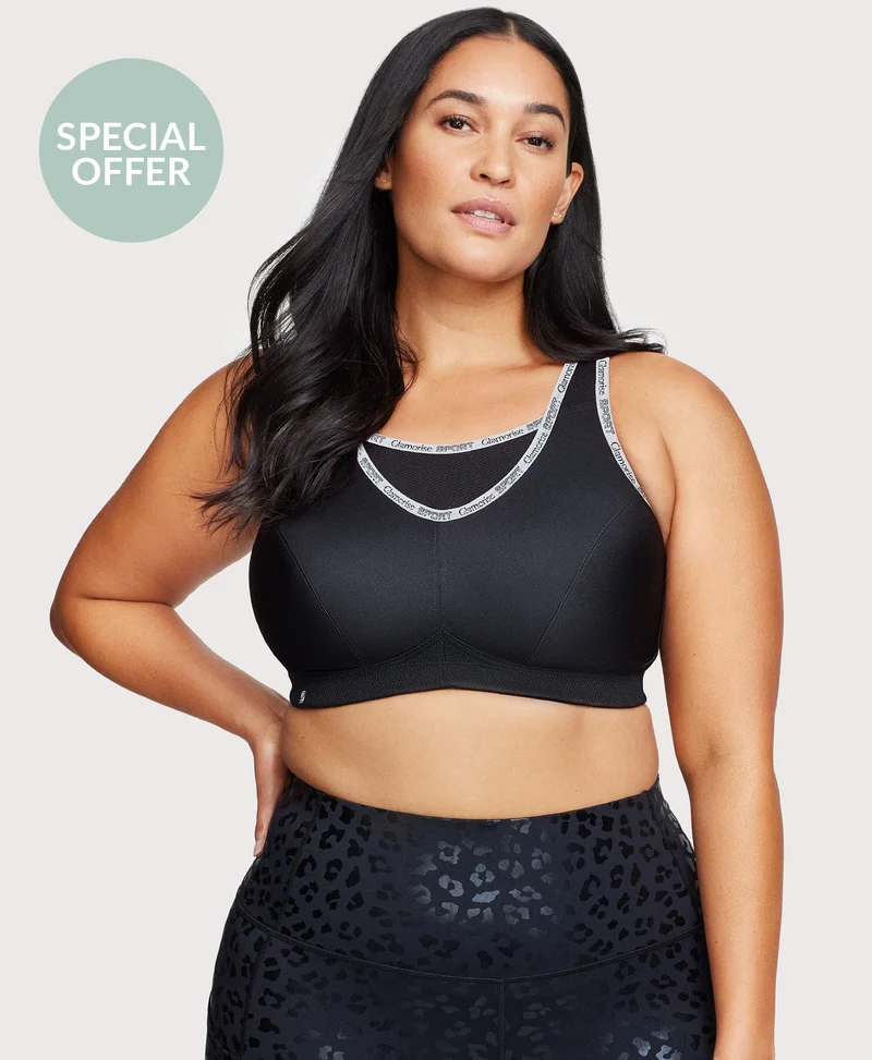 No-Bounce Camisole Sports Bra Black