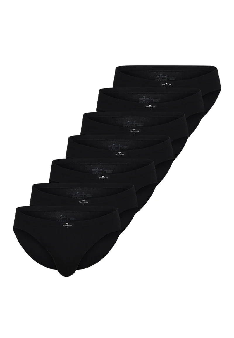 TOM TAILOR Mini Slip 7er-Pack schwarz-dunkel-uni