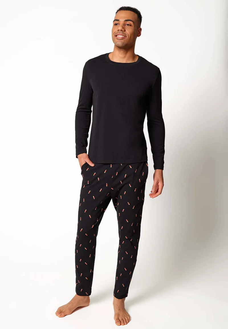 Slumberline Pyjama long | black 087001-087665