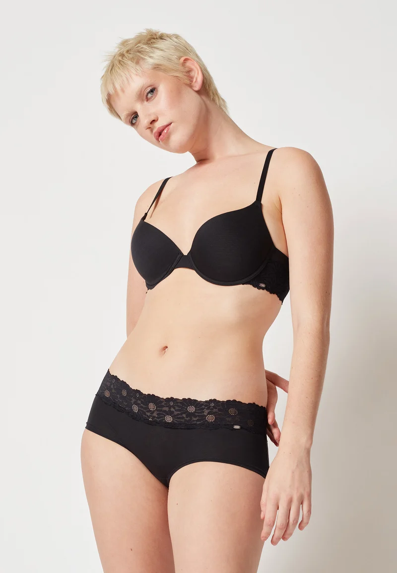 CottonLace Essentials Padded bra | black 080600-087665