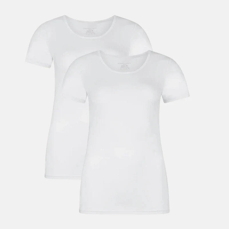 2er-Pack Weißes Bambus-T-Shirt