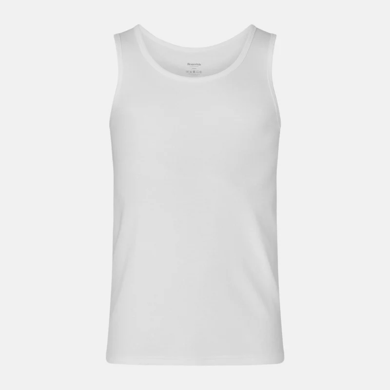 2er Pack Weißes geripptes Bambus Tank Top