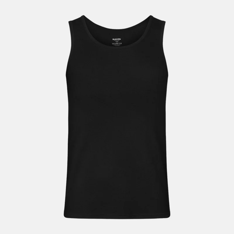 2er Pack Schwarzes geripptes Bambus Tank Top