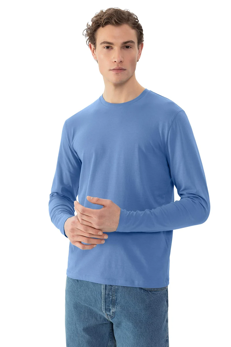 Shirt, langarm, Rundhals, RELAX, in Saison-Farbe recent blue