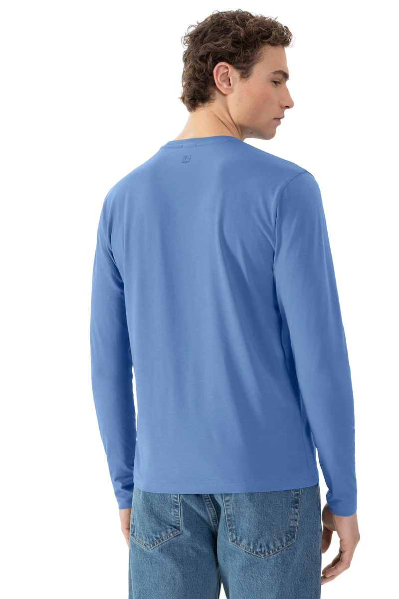 Shirt, langarm, Rundhals, RELAX, in Saison-Farbe recent blue