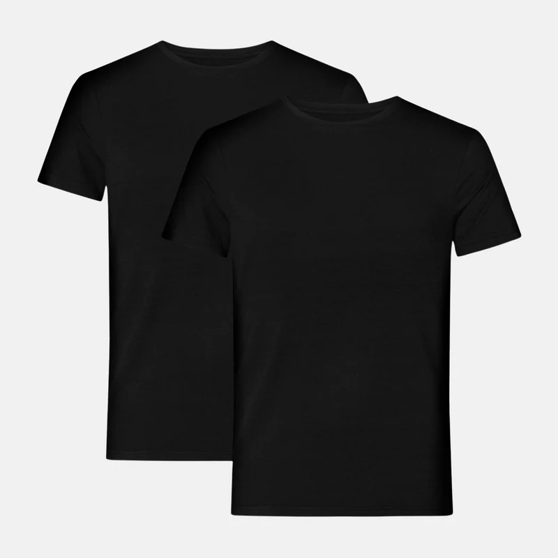 2er-Pack Schwarze Slim Fit Bambus-T-Shirts