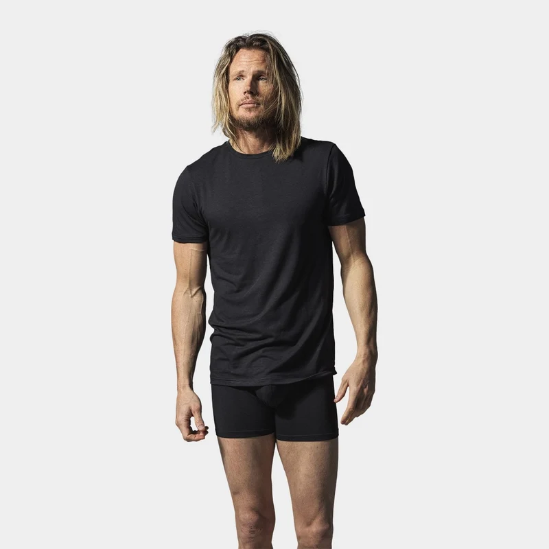 2er-Pack Schwarze Slim Fit Bambus-T-Shirts