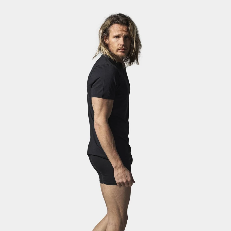 2er-Pack Schwarze Slim Fit Bambus-T-Shirts