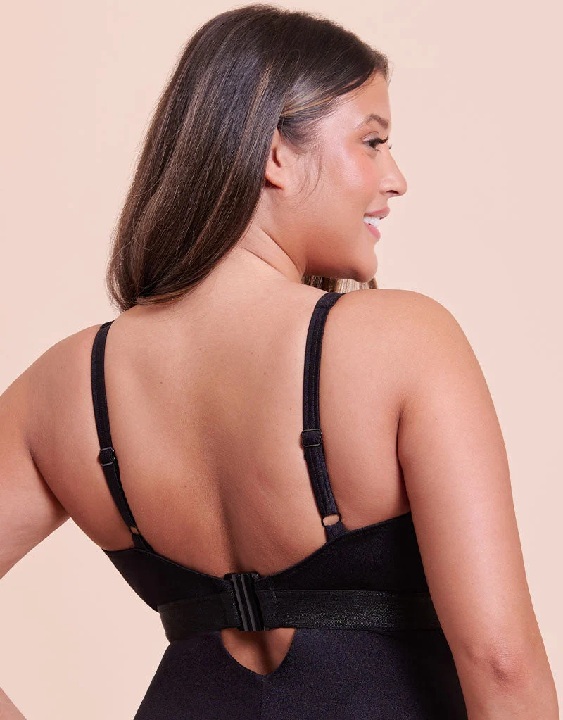 Curvy Kate Siren Seas Non-Wired Plunge Swimsuit Black