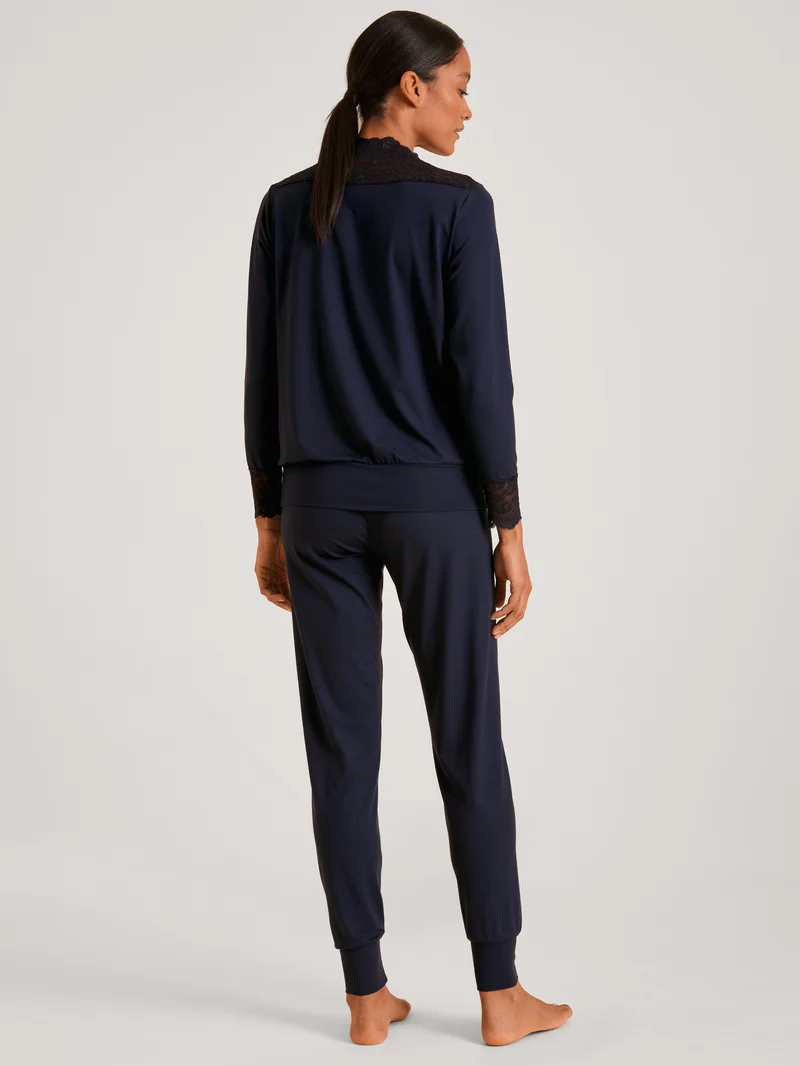 DAMEN Pyjama mit Bündchen