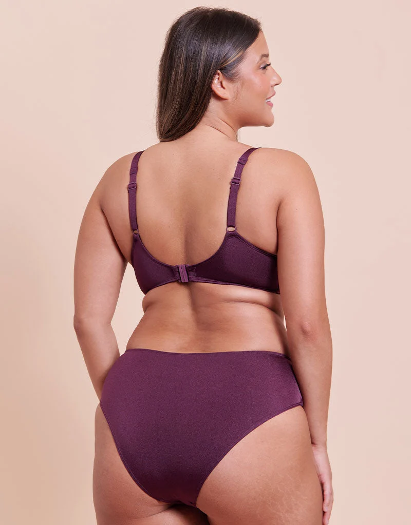 Curvy Kate Beach Bliss Scooped Balcony Bikini Top Mulberry Purple