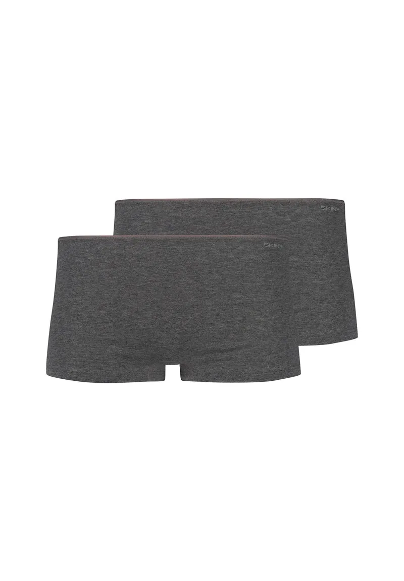 SKINY ADVANTAGE Cotton Stretch Boyleg shorts 2 pack | anthra melange 087081-089599