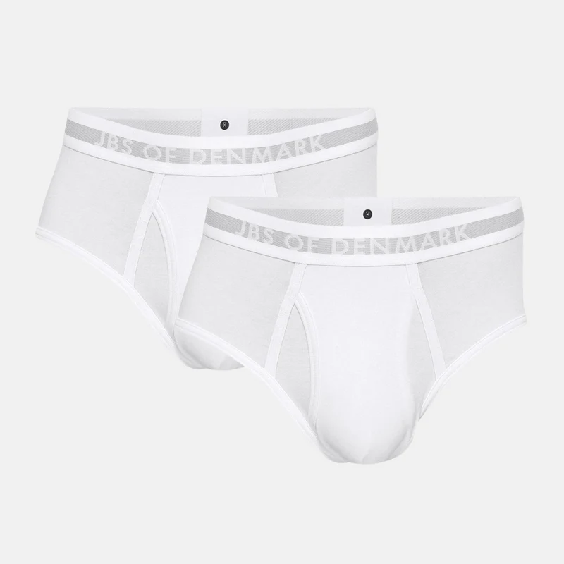 2er-Pack Herren-Slips aus weißem Bambus mit Schlitz
