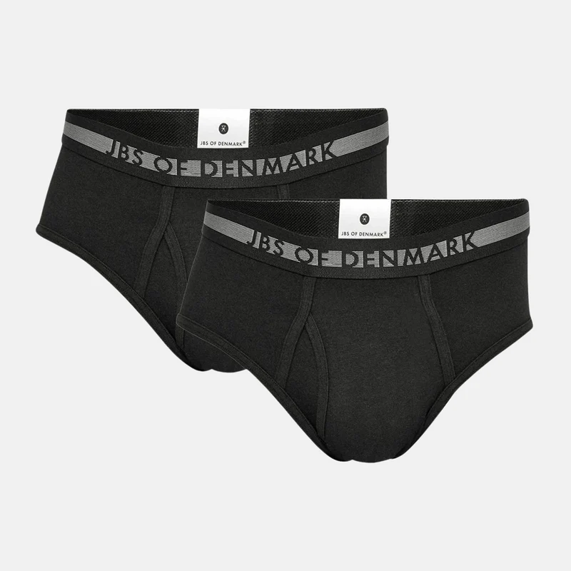 2er-Pack Schwarze Bambus-Slips für Männer mit Schlitz