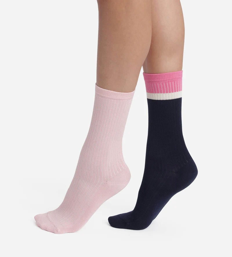 2er-Pack Socken aus Baumwolle Marine Rose Dim Modal
