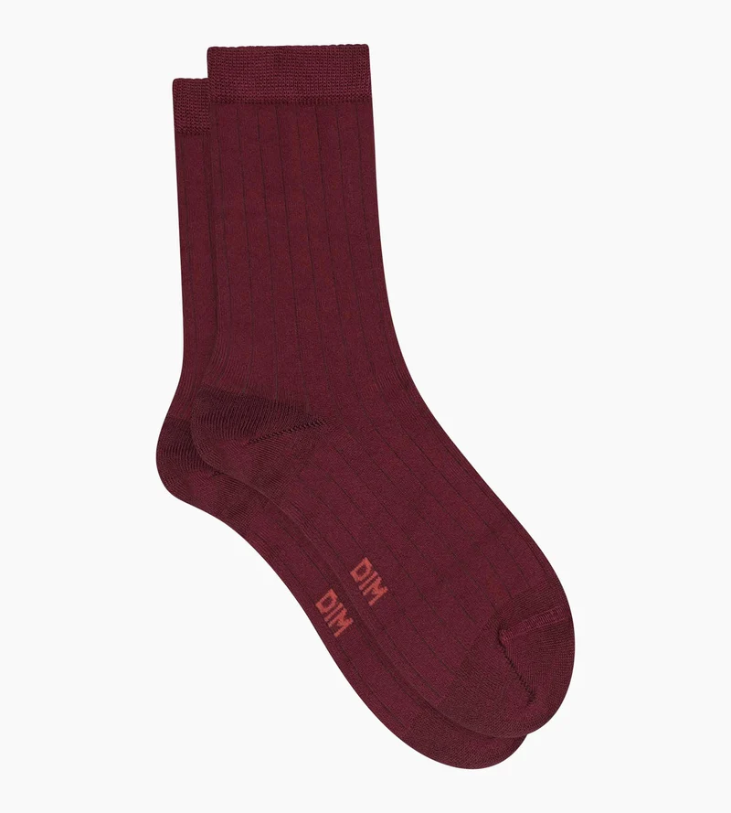 Rippstrick-Socken für Damen aus satinierter Baumwolle Dahlia Dim Mode