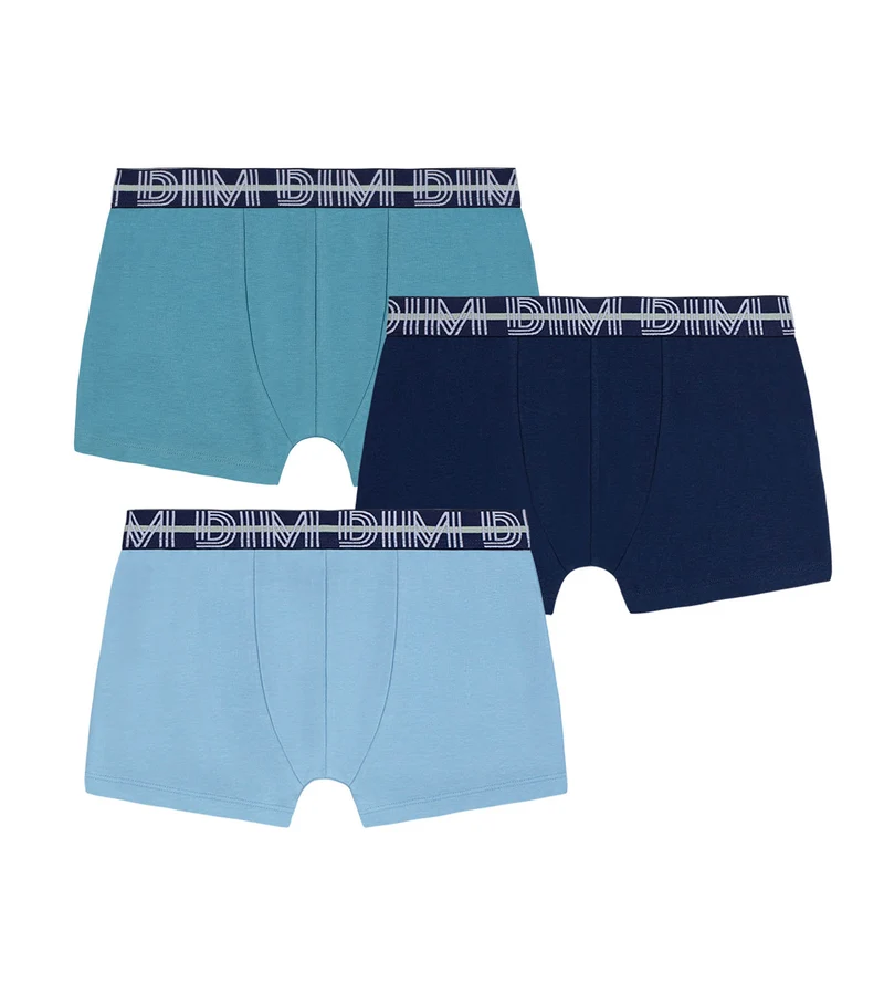 3er-Pack Boxershorts für Jungen aus Stretch-Baumwolle mit kontrastierendem Bund Adriatique EcoDim