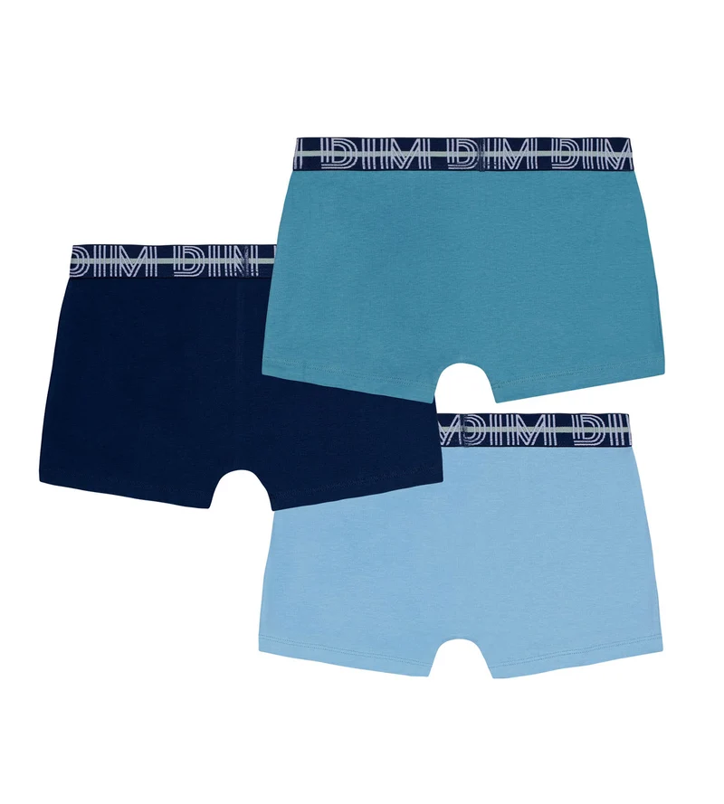 3er-Pack Boxershorts für Jungen aus Stretch-Baumwolle mit kontrastierendem Bund Adriatique EcoDim