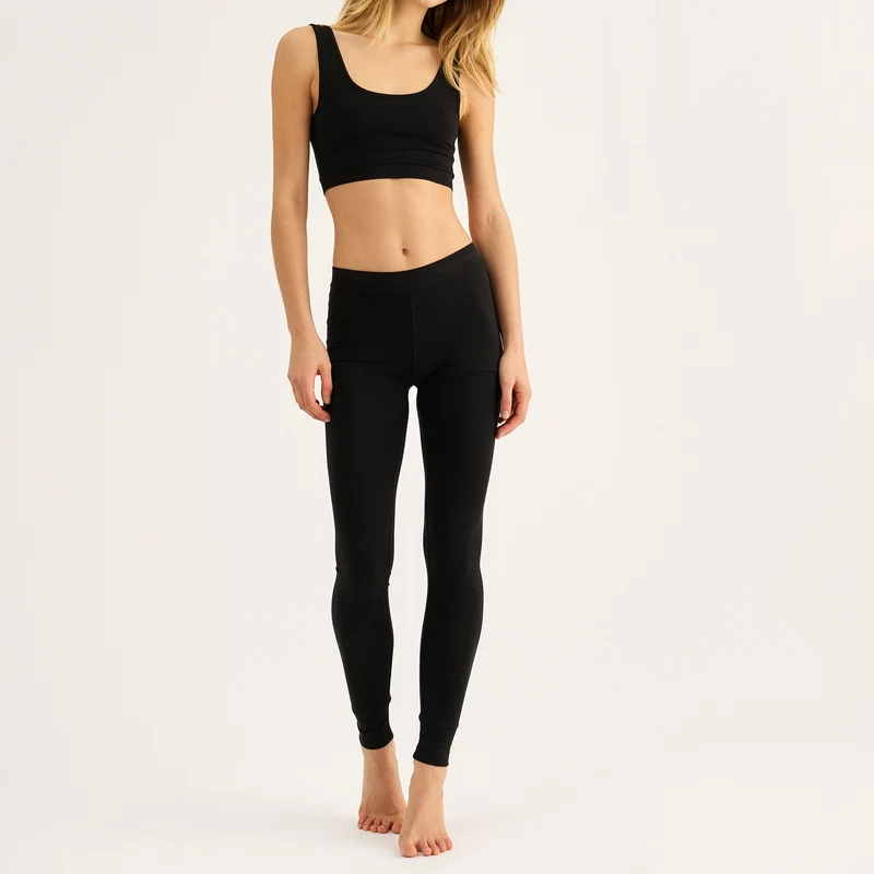 Schwarze Bambus-Leggings