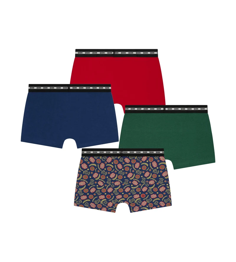 3er-Pack Boxershorts für Kinder Rot Grün Blau Baseball Dim Coton Stretch