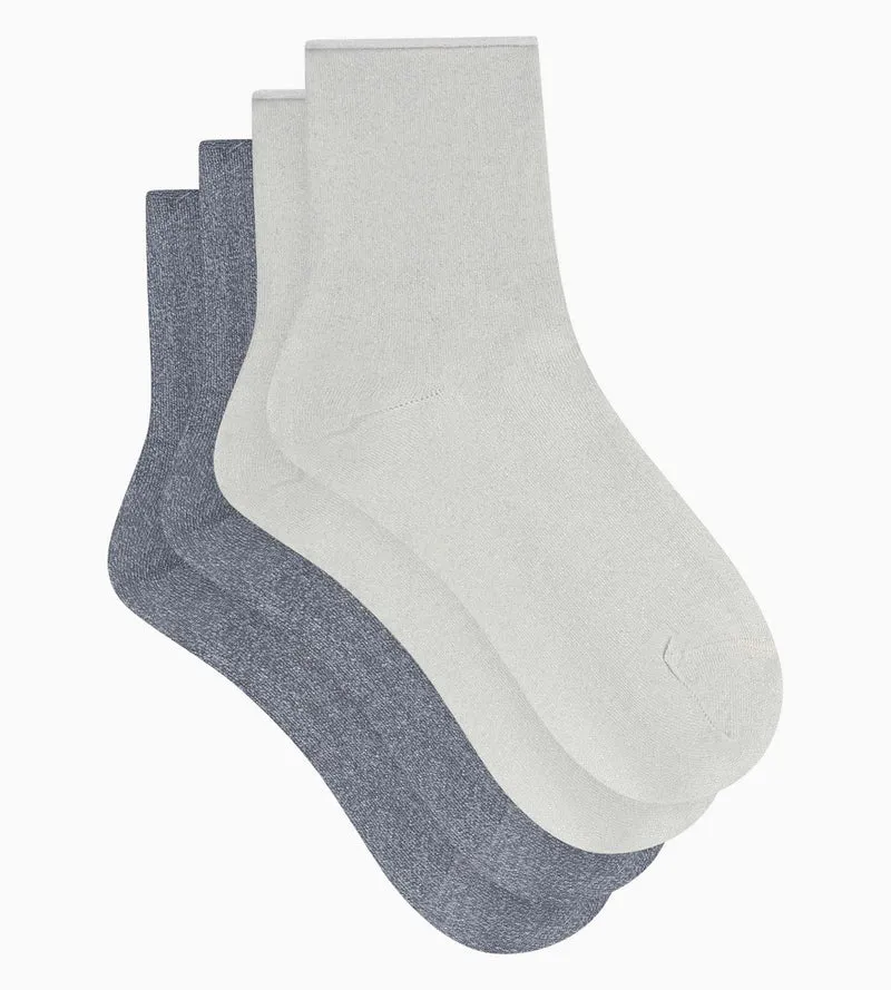 2er-Pack Damenstrümpfe mit Lurex in Grau von Dim Mode