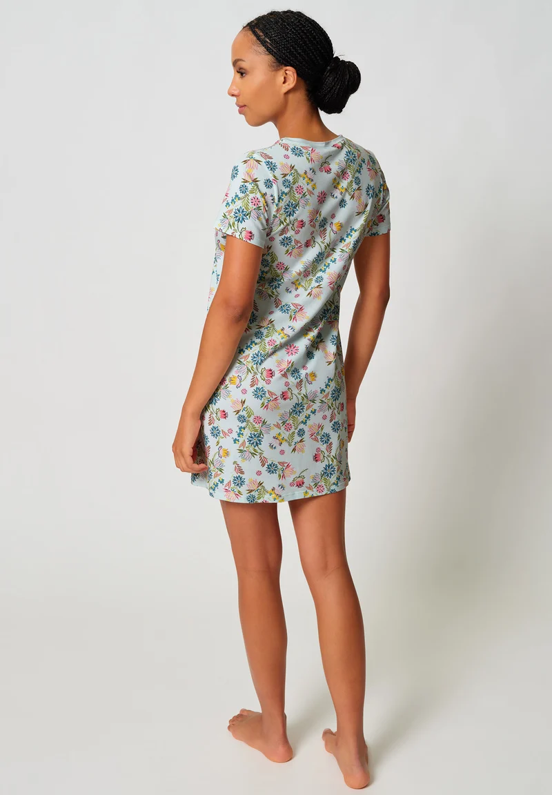 Night In Skiny 01 Sleepshirt short sleeve | skylight bouquet 087244-08A038