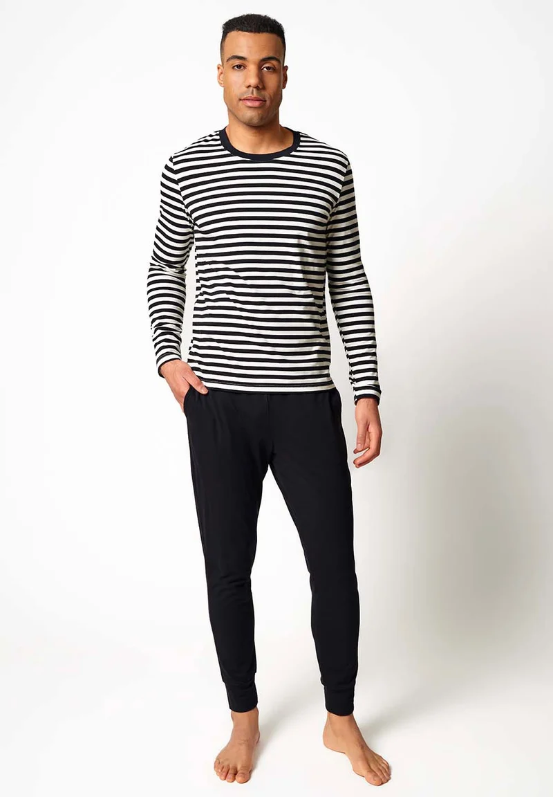 Slumberline Pyjama long | yingyang stripes 087000-08S917