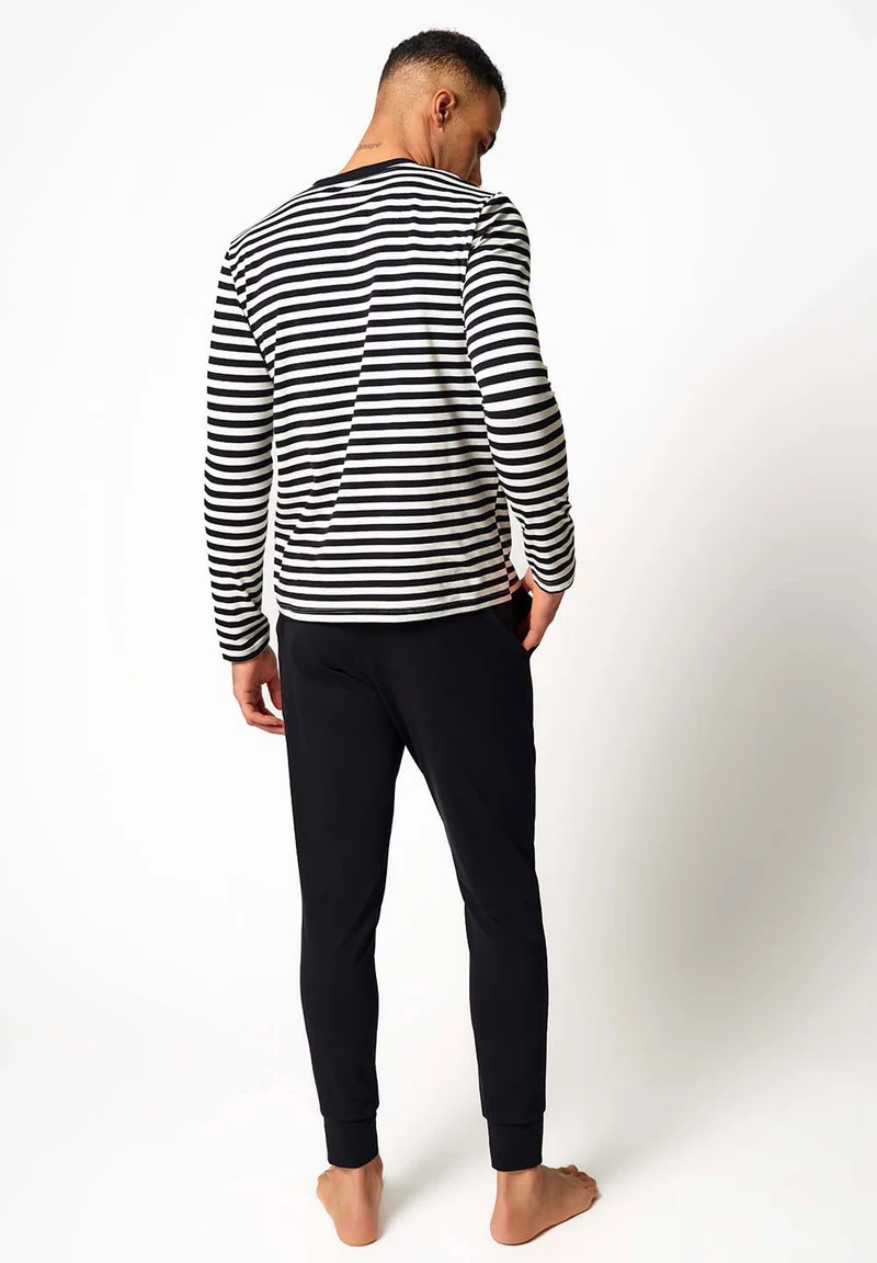 Slumberline Pyjama long | yingyang stripes 087000-08S917