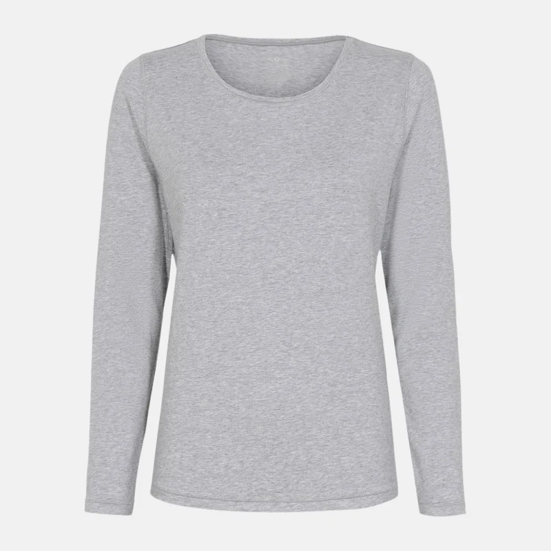 Graues langärmeliges Bambus-T-Shirt