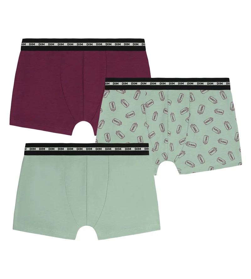 3er-Pack Boxershorts für Jungen aus Stretch-Baumwolle in Kupfer mit EcoDim-Motiven Mode